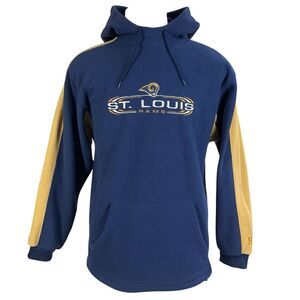 Vintage NFL St Louis Rams Hooded‎ Fleece Blue Sweatshirt Mens Size Medium
